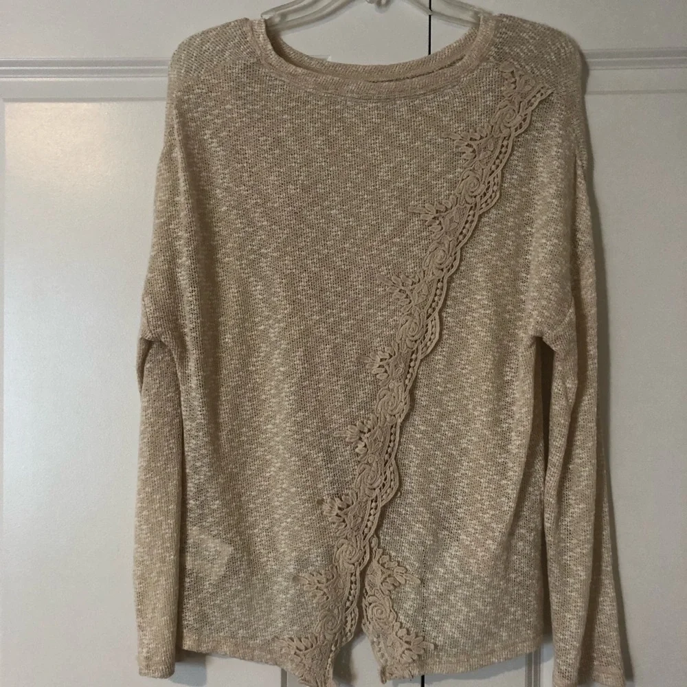 Light Tan Open Back Sweater - Picture 2 of 2